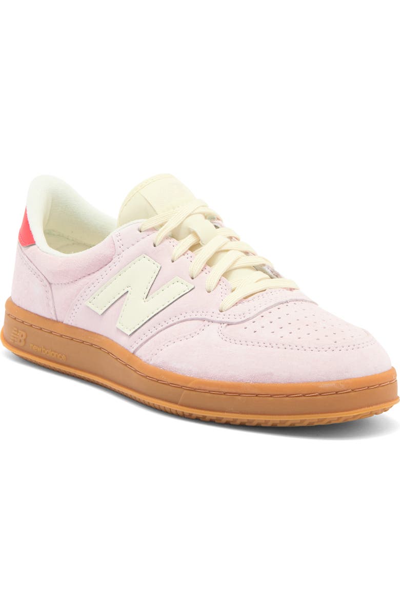 New Balance Gender Inclusive T500 Tennis Sneaker, Main, color, Rose Sugar/ Blast Red