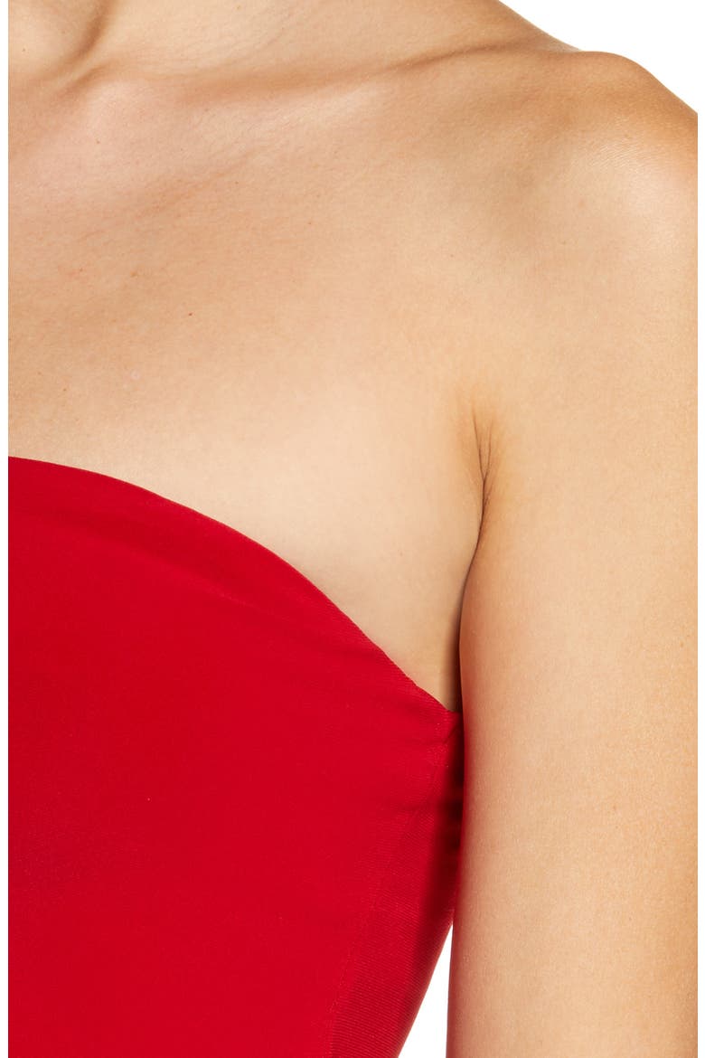 Strapless Babydoll One-Piece Swimsuit, Alternate, color, RED