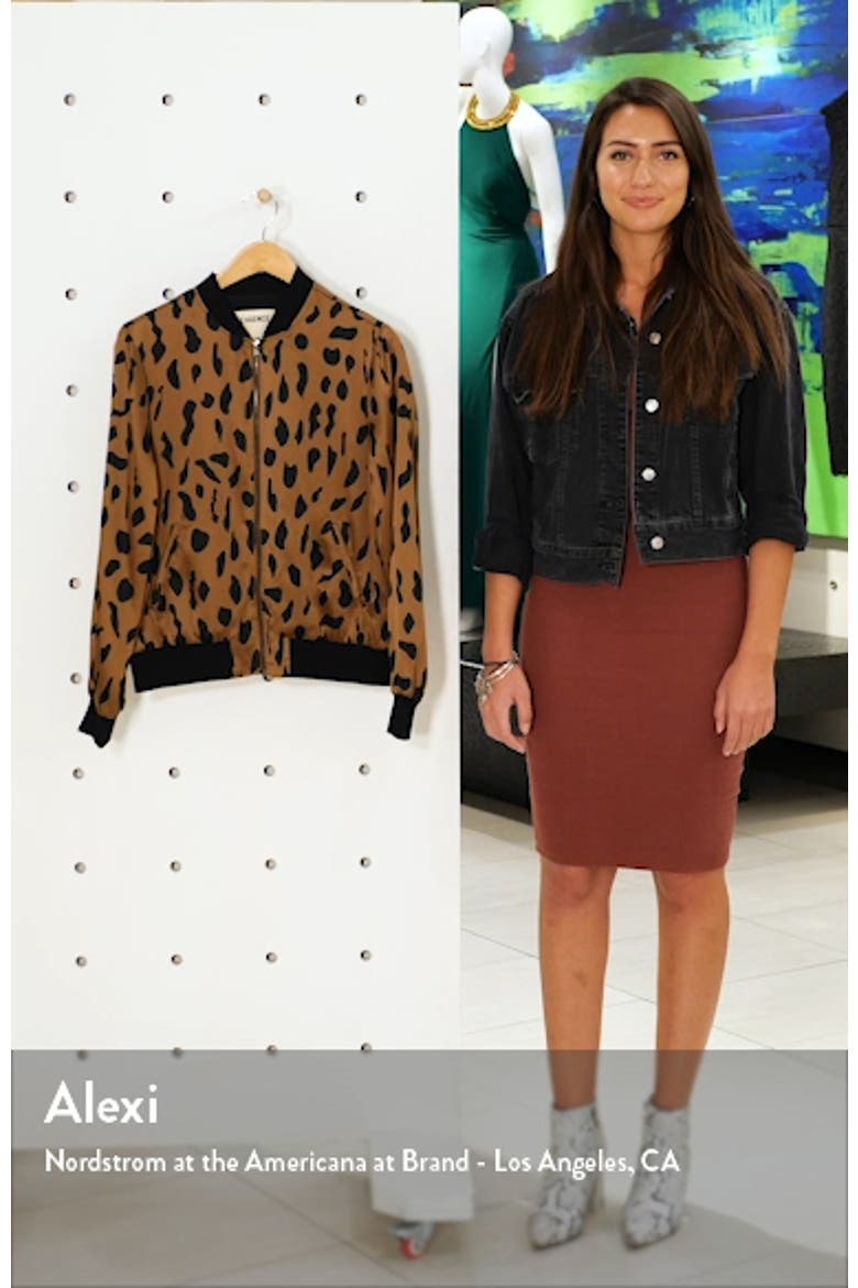 Ollie Cheetah Print Silk Bomber Jacket video