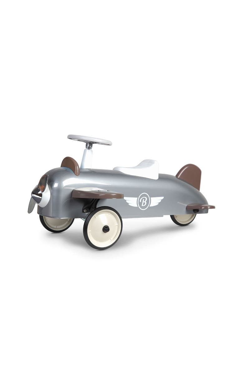 Baghera Speedster Plane Ride-On, Main, color, Glossy Metallic Silver