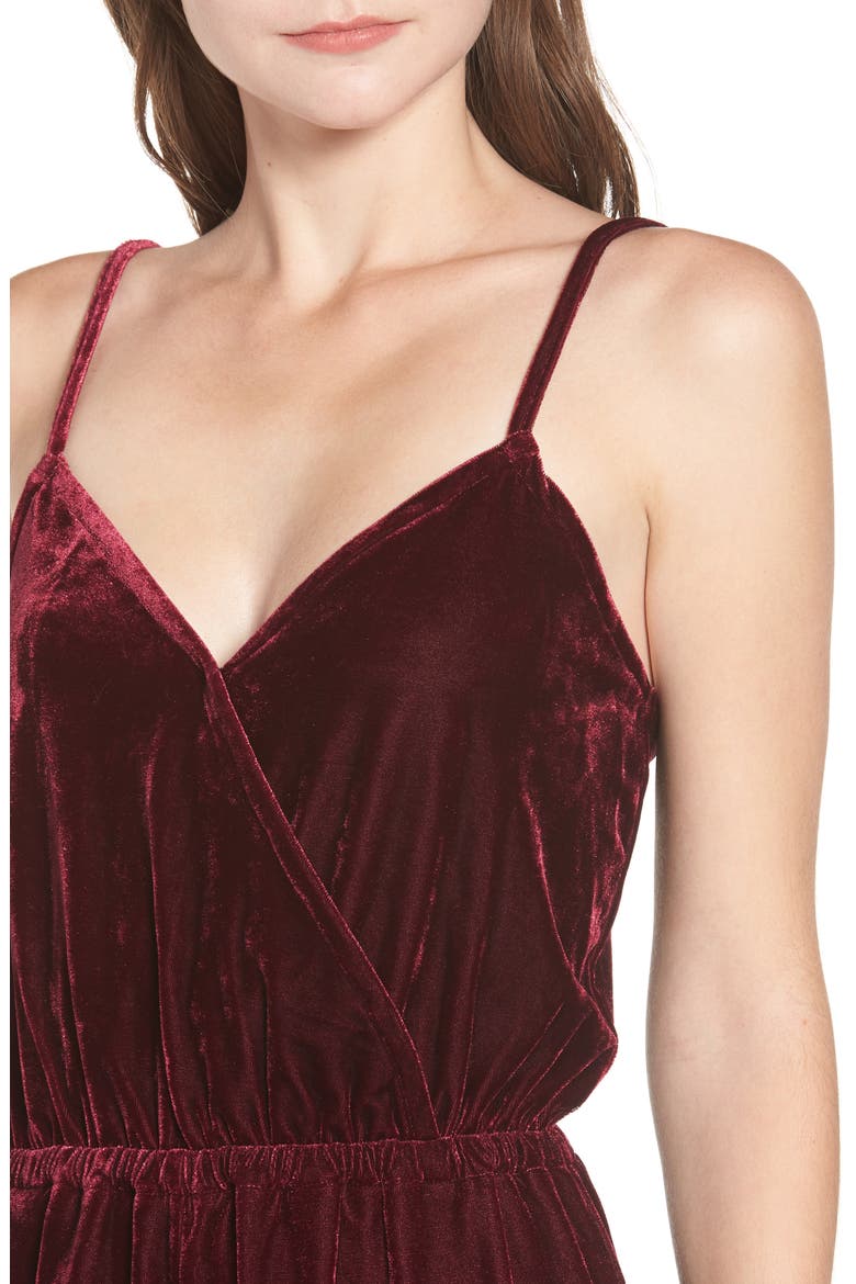 Velvet Jumpsuit, Alternate, color, RED VELVET