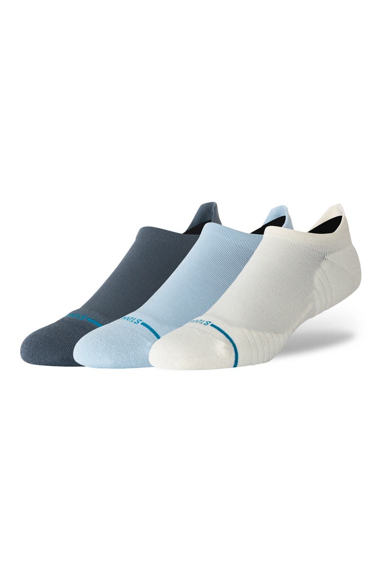 The Solid Light 3-Pack Tab Ankle Socks, Alternate, color, BLUE