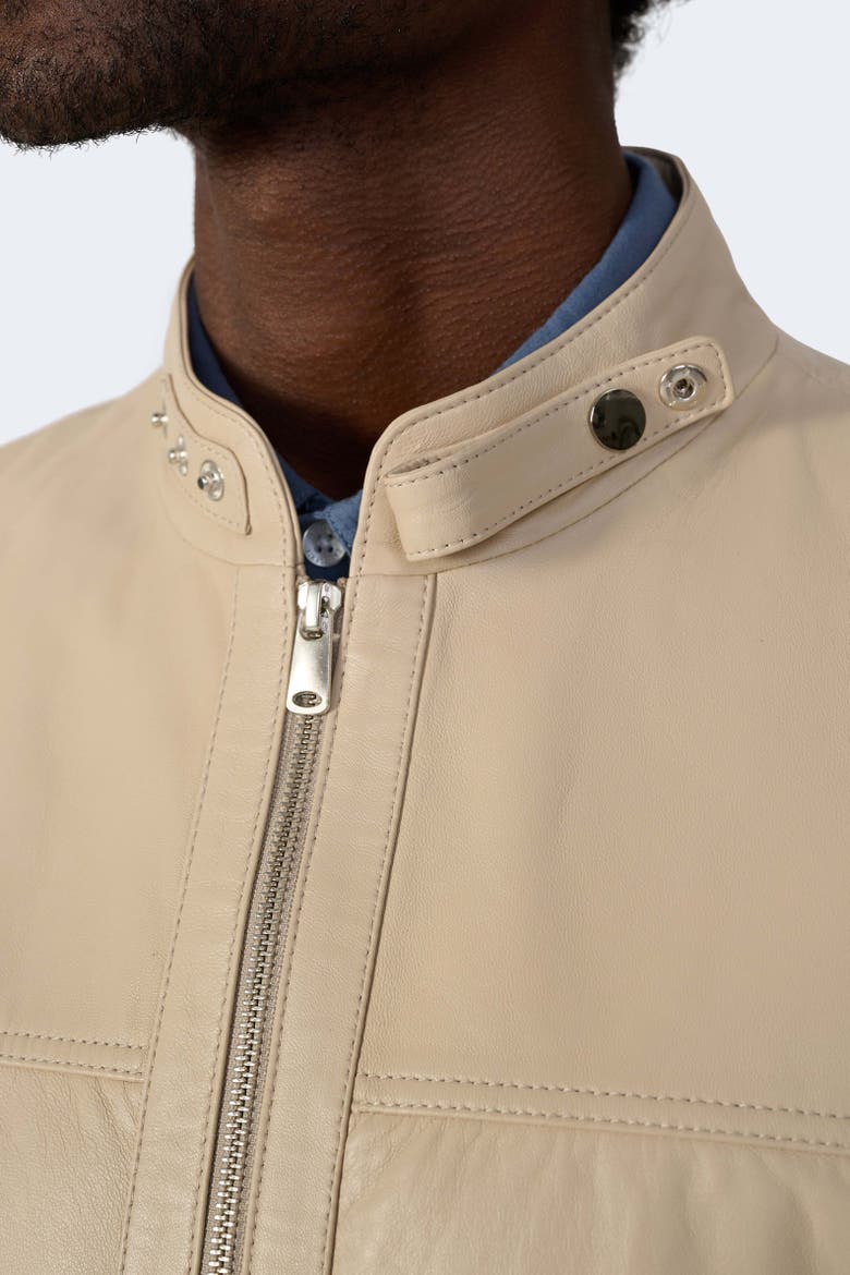 Rafe Leather Jacket, Alternate, color, Light Beige