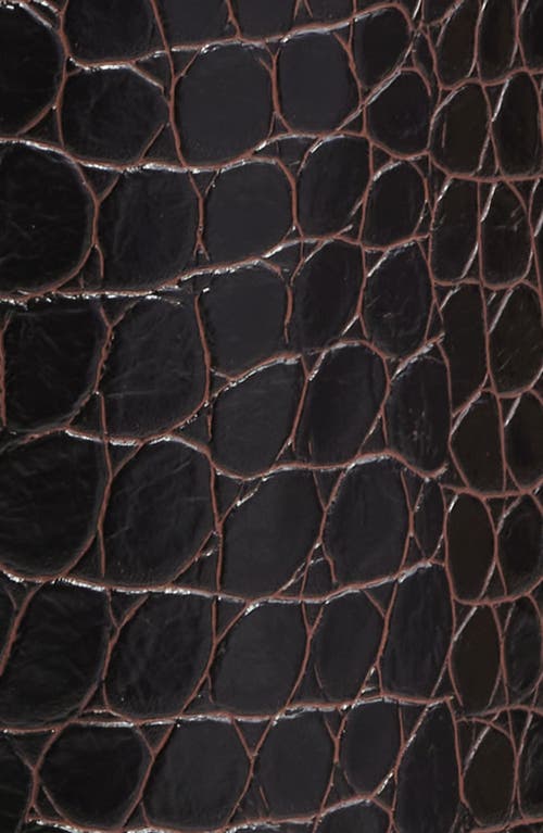 Bernardo Croc Embossed Faux Leather Trench Coat In Black