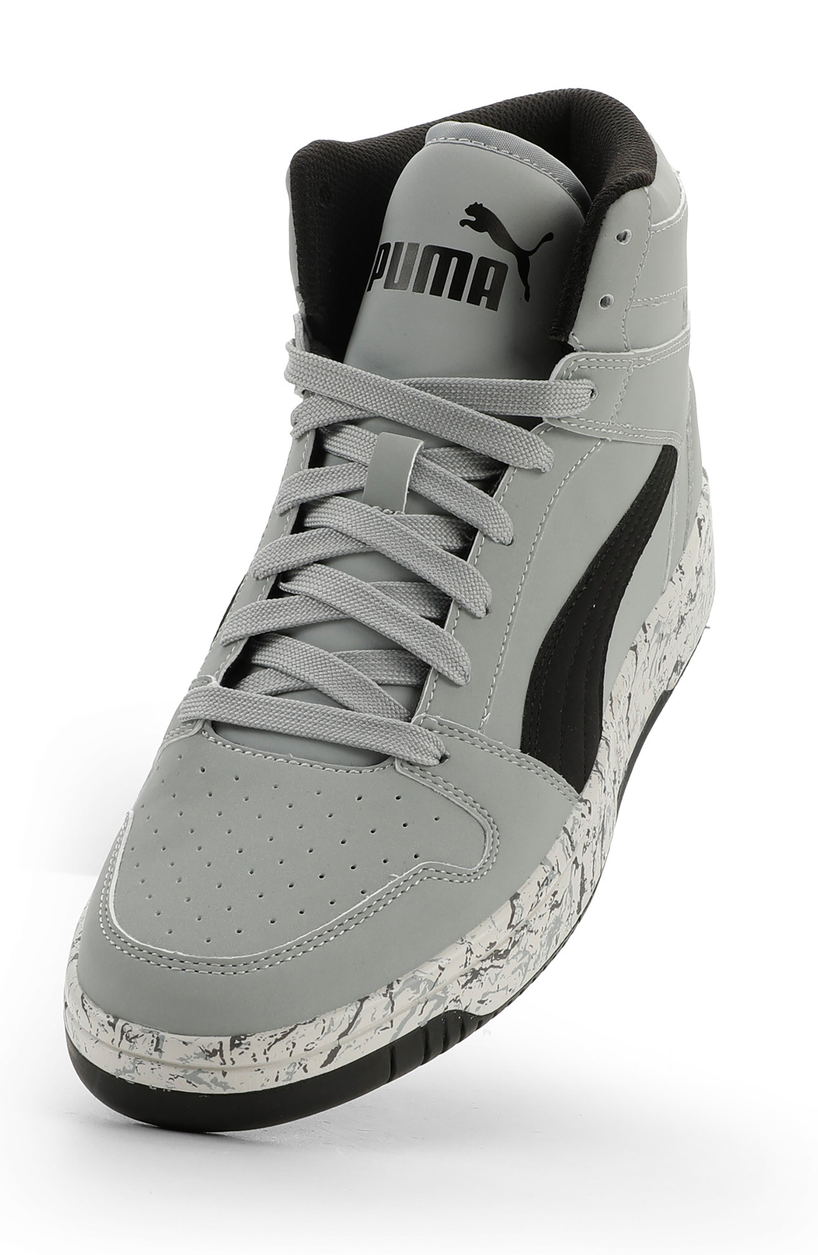 PUMA Rebound Layup High Top Sneaker, Alternate, color, Cool Mid Gray/ Puma Black