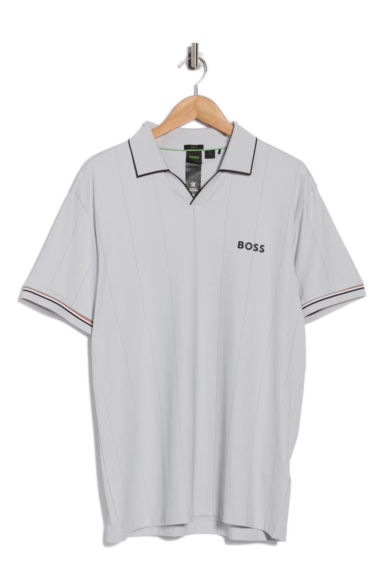 Palle Tipped Johnny Collar Knit Polo, Alternate, color, LIGHT/ PASTEL GREY