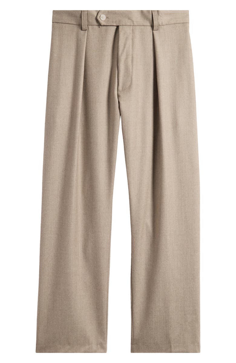 BOSS x Beckham Pleated Tan Wool Trousers, Alternate, color, Medium Beige