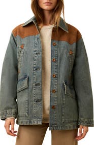 Faherty Denim & Suede Jacket