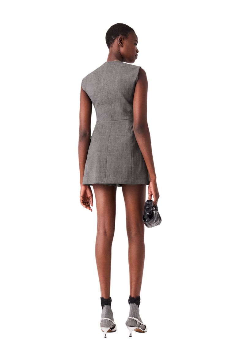 Jewel button tailored jumpsuit, Alternate, color, Grey