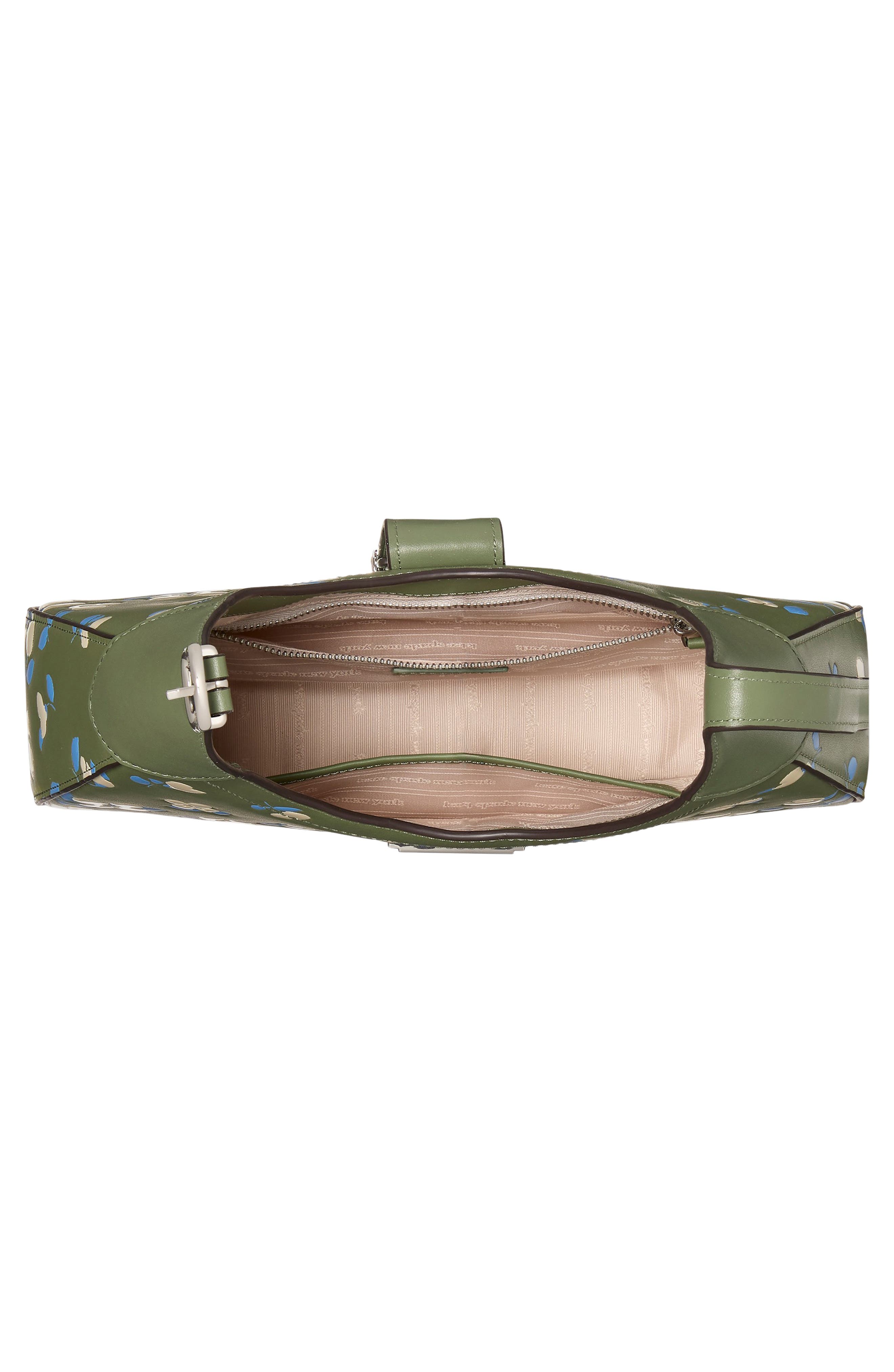 Kate Spade New York noveau painterly bouquet embossed leather shoulder bag, Alternate, color, 