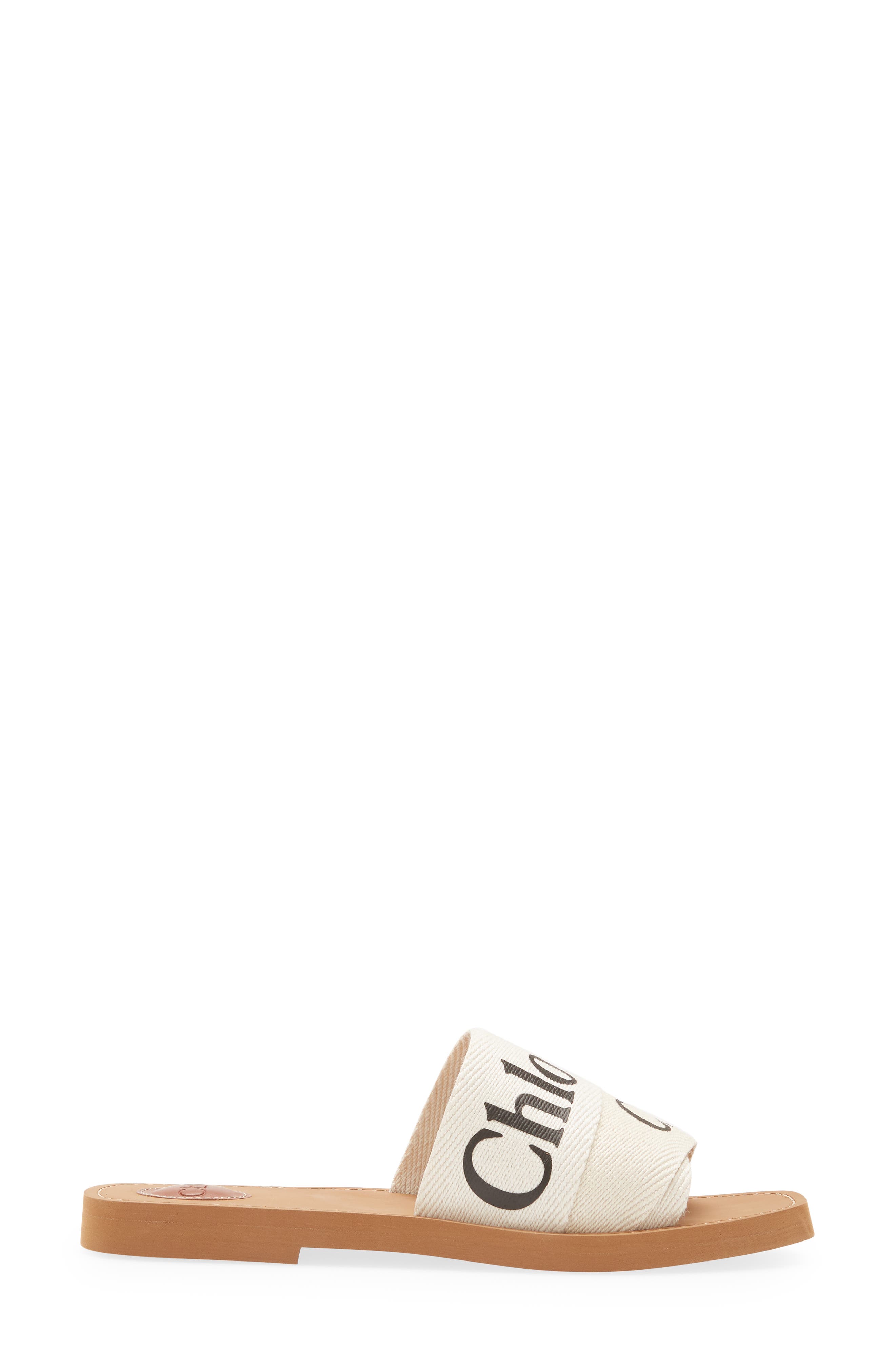 Woody Logo Slide Sandal, Alternate, color, WHITE