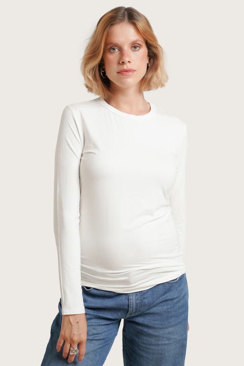 Liv Long Sleeve Sculpting Maternity Crew Neck Tee