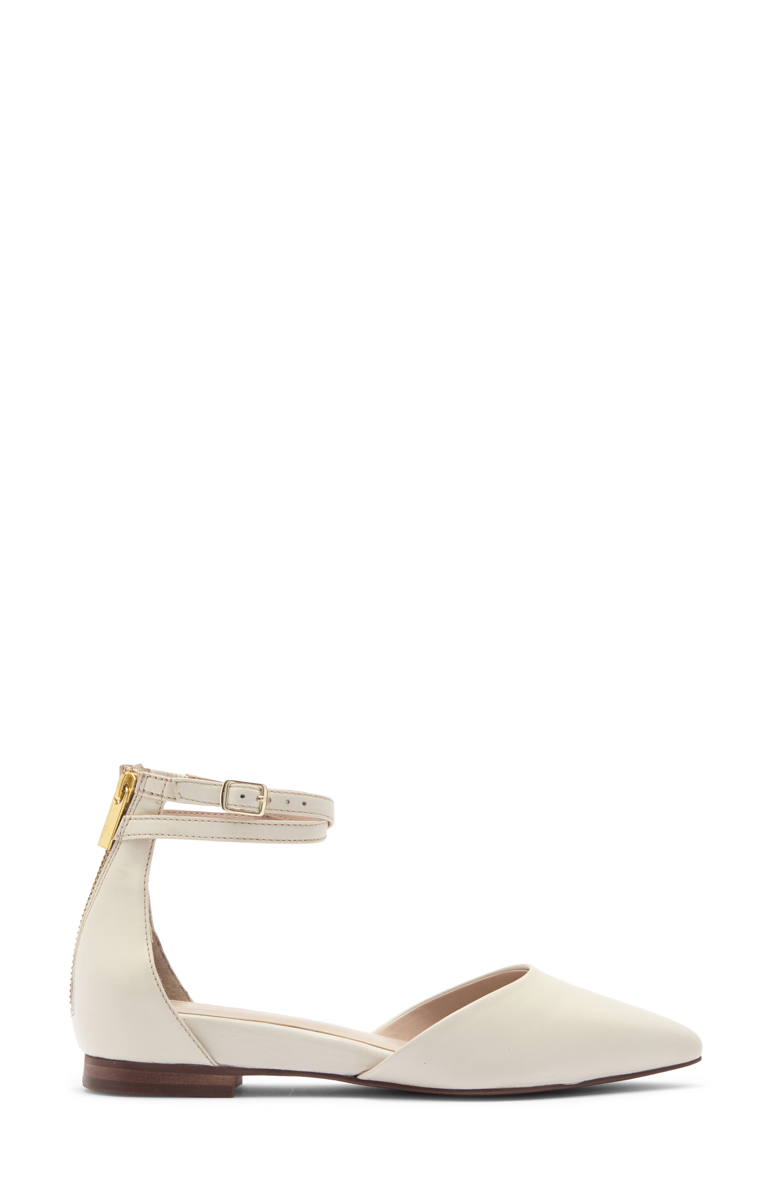 Seychelles Ankle Strap d'Orsay Pointed Toe Flat, Alternate, color, Off White