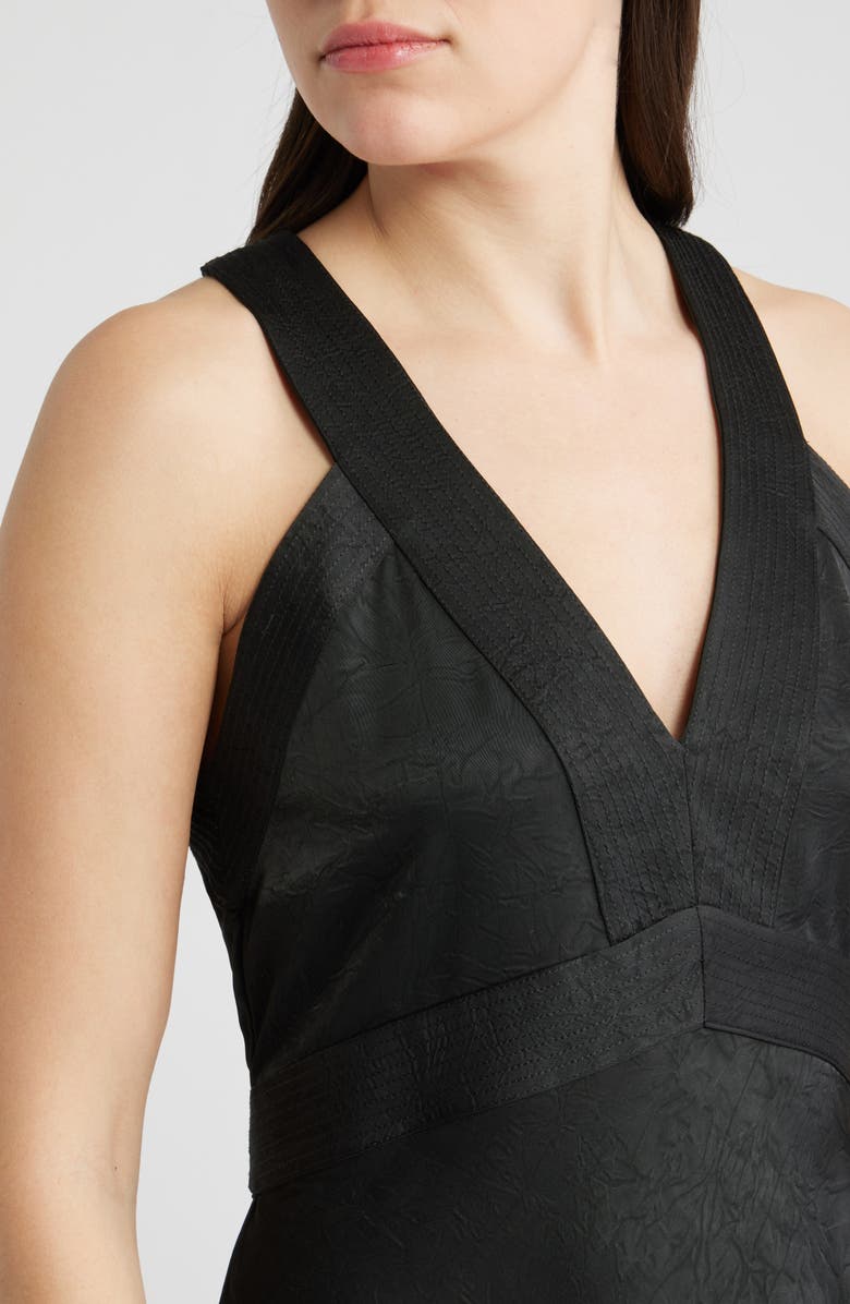 BOSS Orange Danden Crinkle Satin Maxi Dress, Alternate, color, Dark Grey