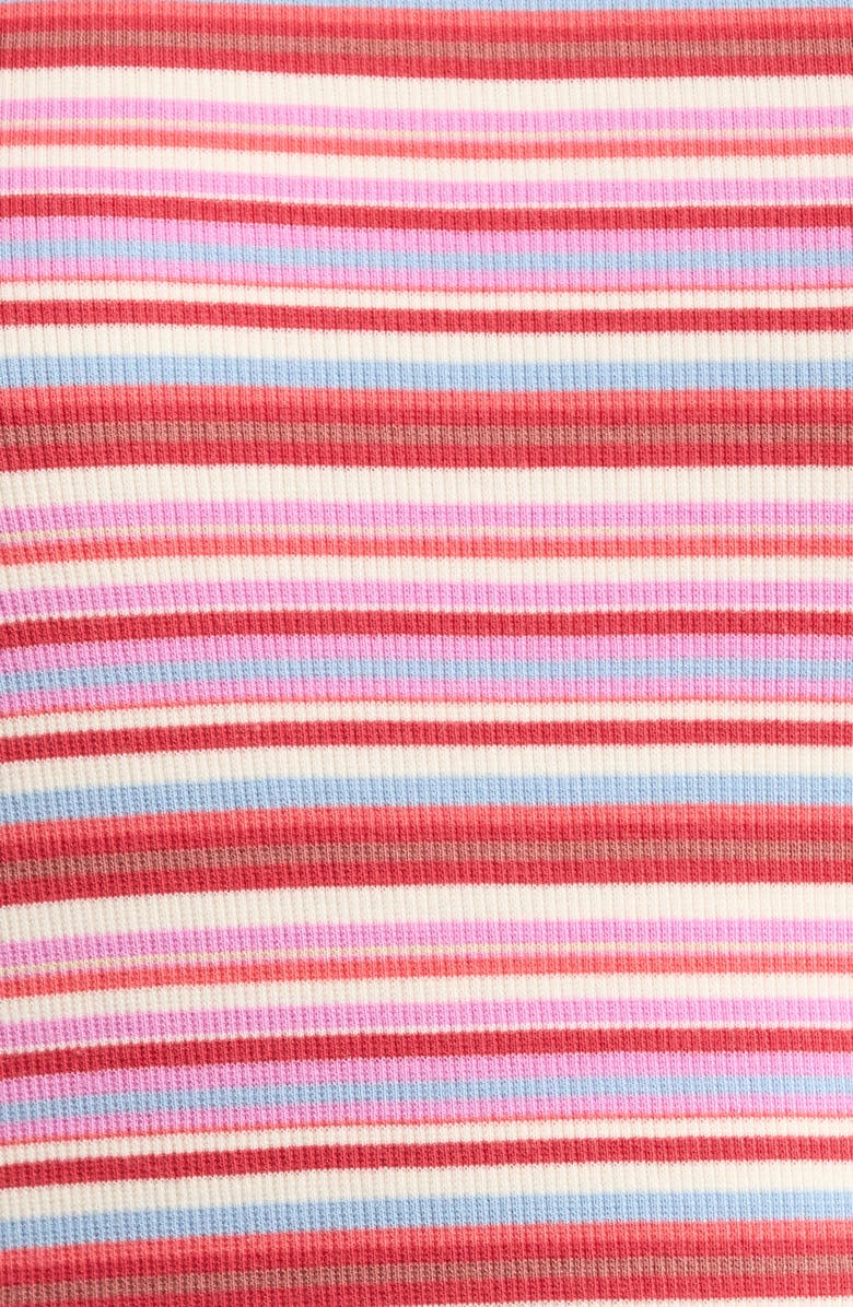 Marine Layer Lexi Stripe Rib T-Shirt, Alternate, color, Pink Stripe