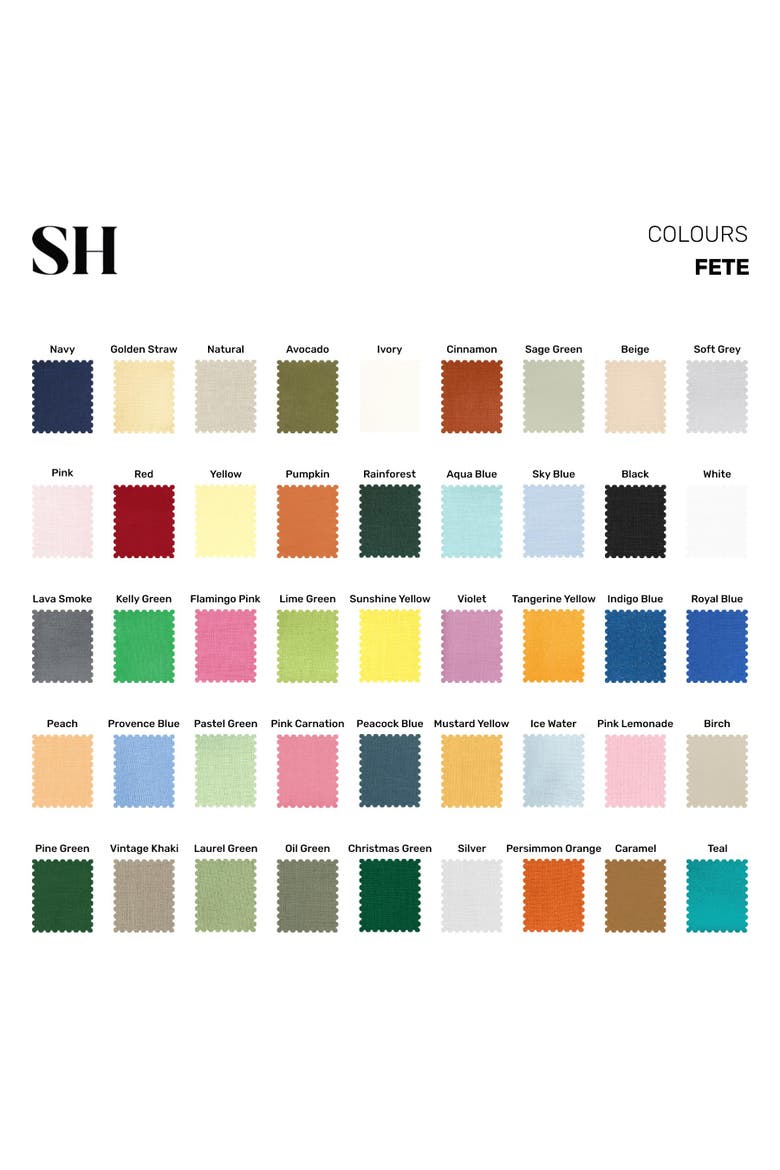 Linen Table Throw 52 x 52 Inch - Fete, Alternate, color, Black