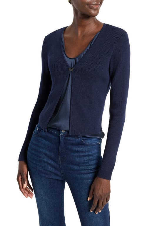 Nic + Zoe Cool Nights Cardigan In Dark Indigo In Dark Indigo