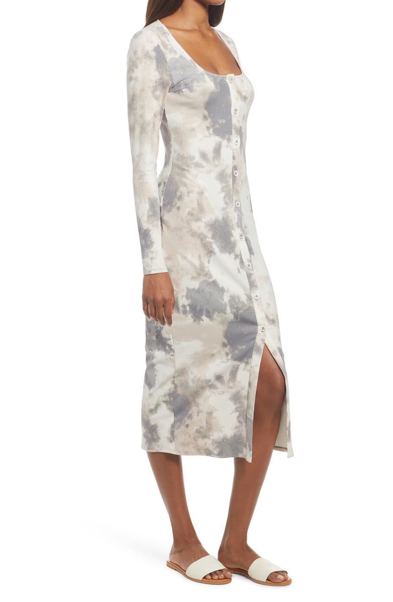 Fourteenth Place Square Neck Long Sleeve Midi Dress, Alternate, color, 