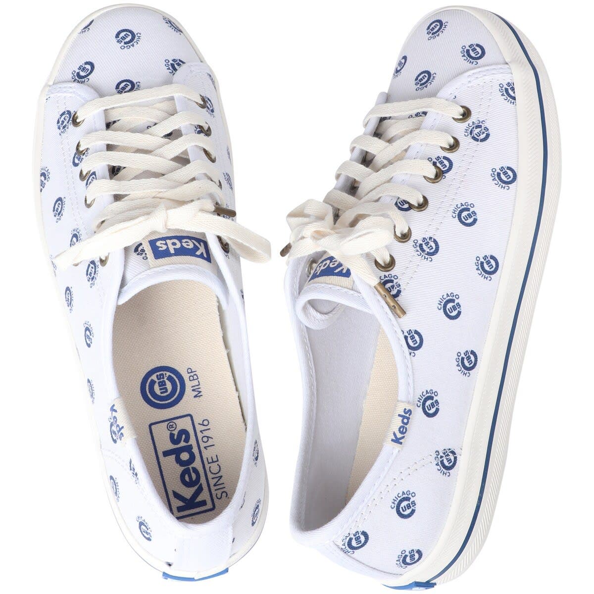 Keds<sup>®</sup> Women's Keds White Chicago Cubs Kickstart Repeat Logo Sneakers, Alternate, color, 