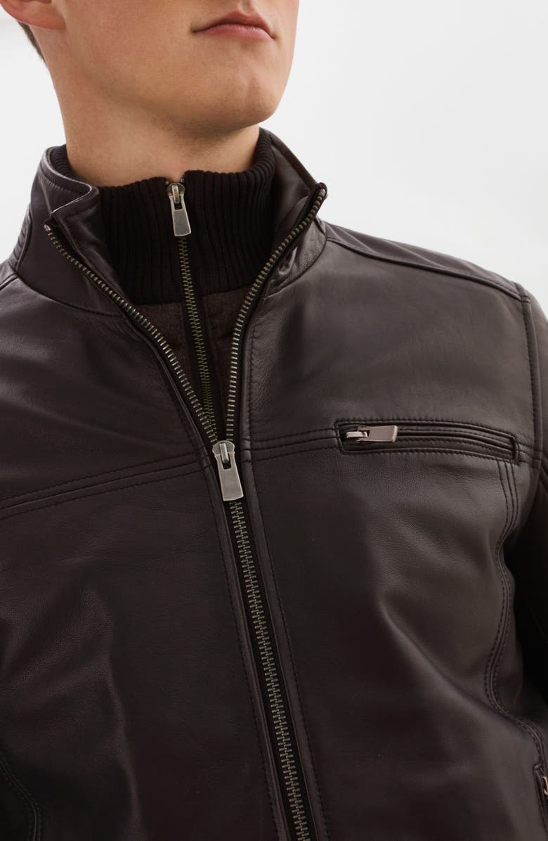 REGENCY Leather Bomber Jacket, Alternate, color, Dark Brown