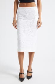 Shushu/Tong Crinkled Cotton Blend Midi Skirt