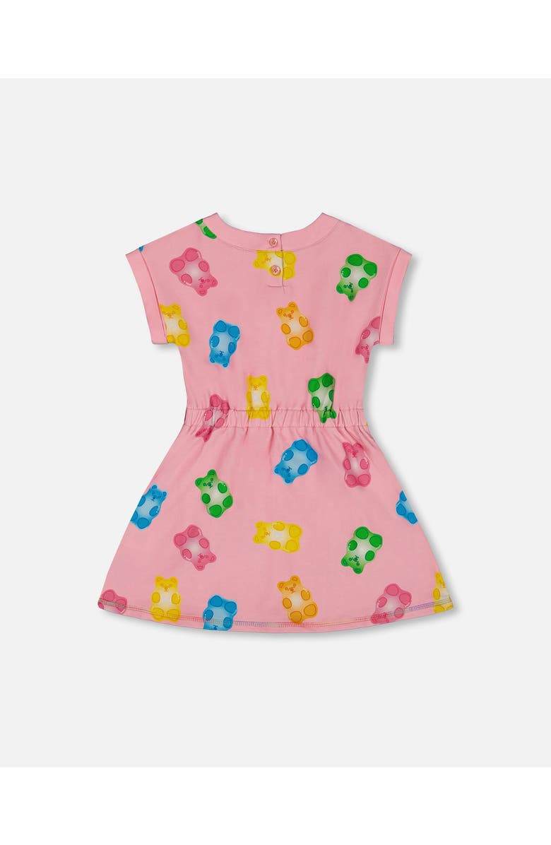 Deux par Deux Girl's Printed French Terry Dress Pink Multicolored Gummies, Alternate, color, 