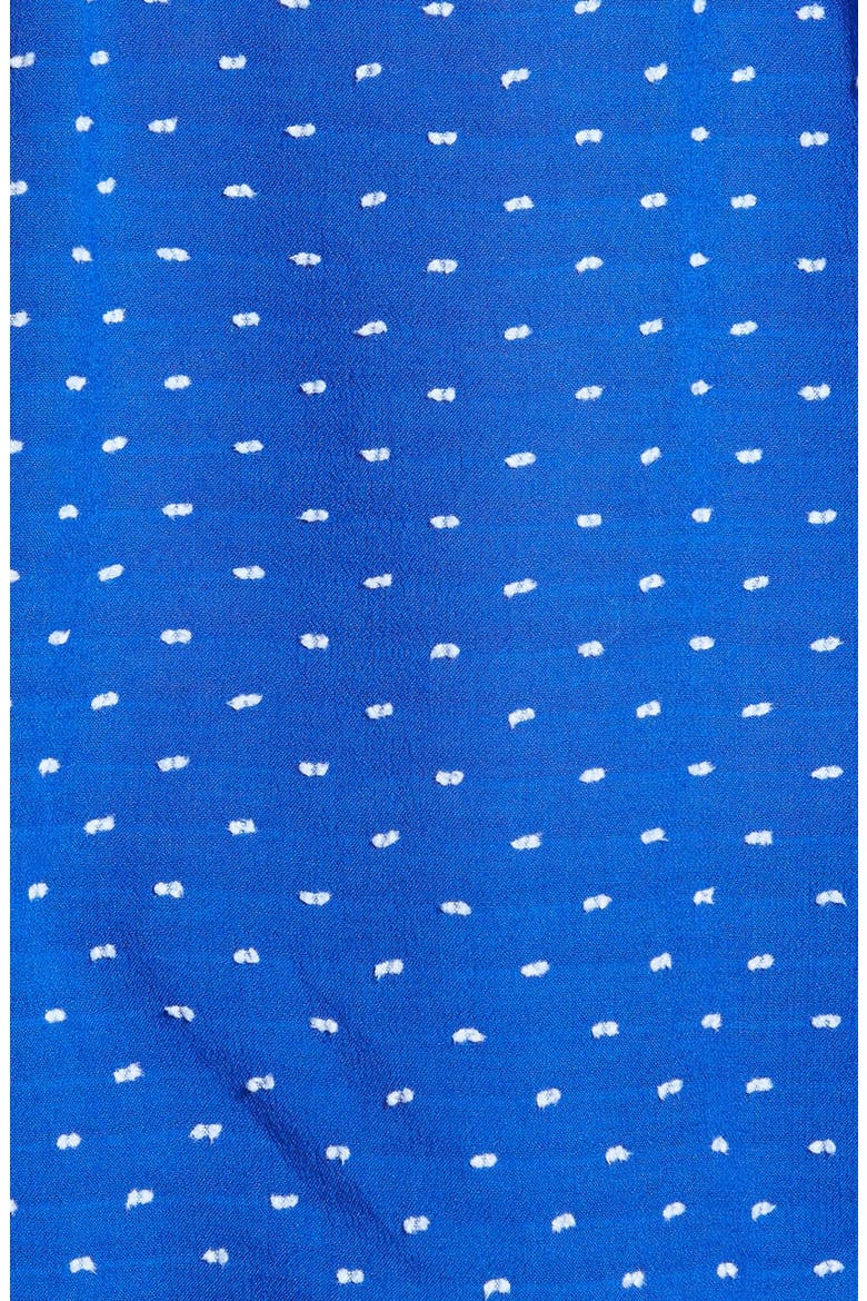 Smocked Print Off-the-Shoulder Top, Alternate, color, BLUE MAZARINE DOT