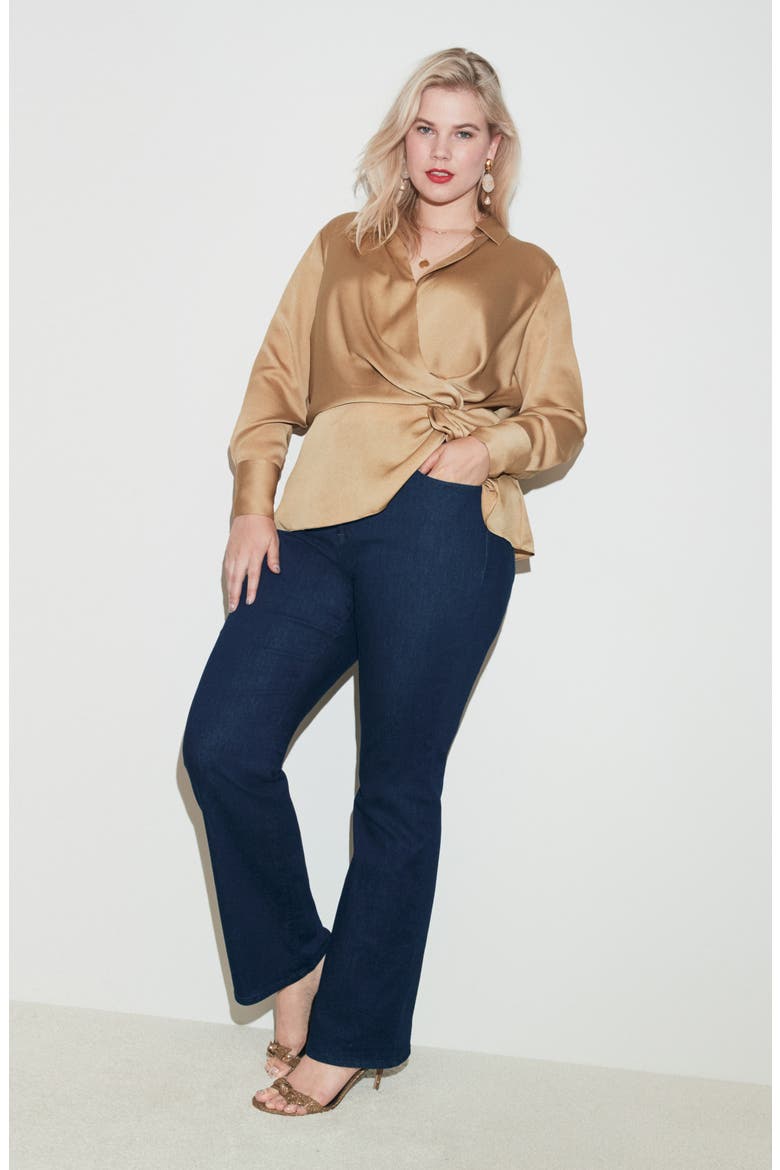 Barbara Stretch Bootcut Jeans, Alternate, color, RINSE TONAL STITCH