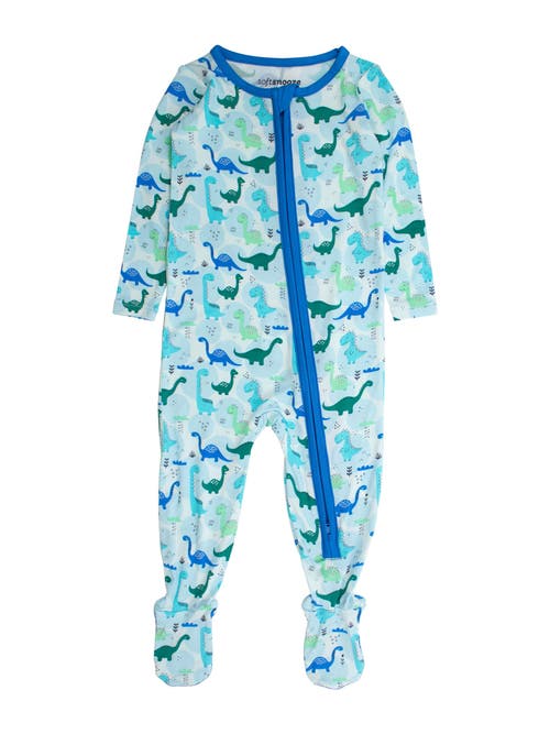 Rufflebutts Kids' Softsnooze Gender Inclusive One Piece Footie Pajamas In Blue