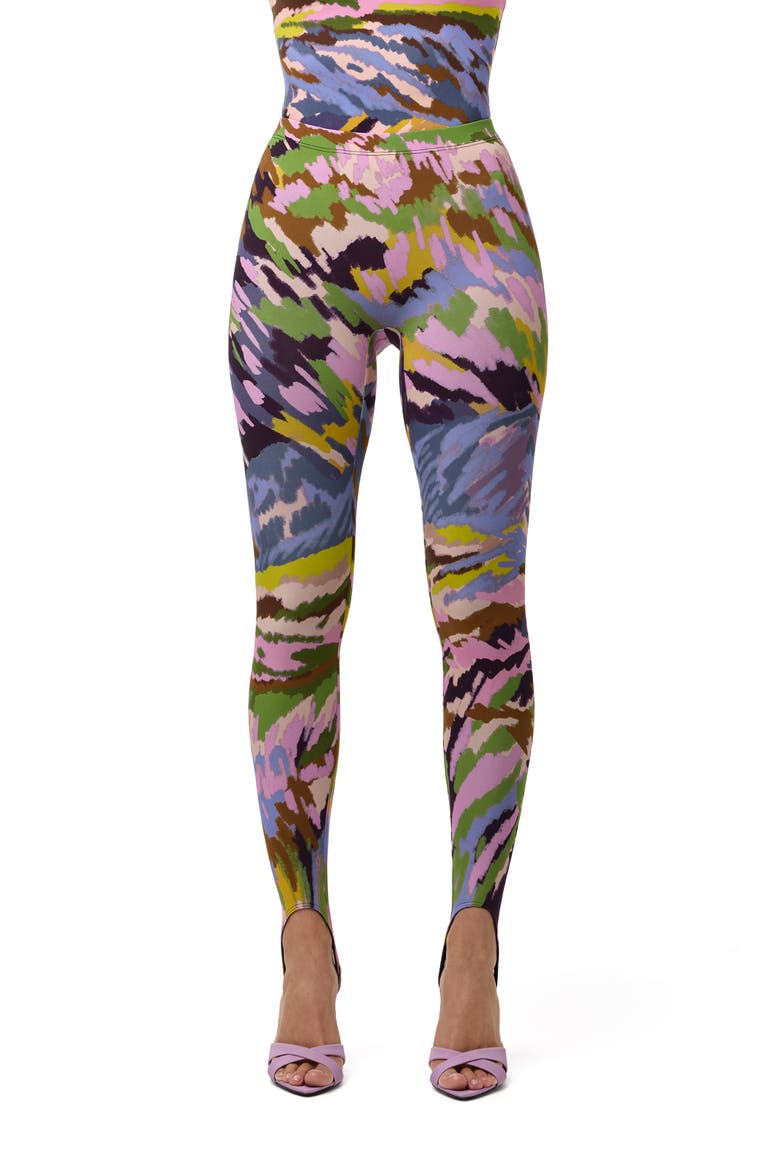 Brush Storm Print Stirrup Leggings, Main, color, BRUSH STORM