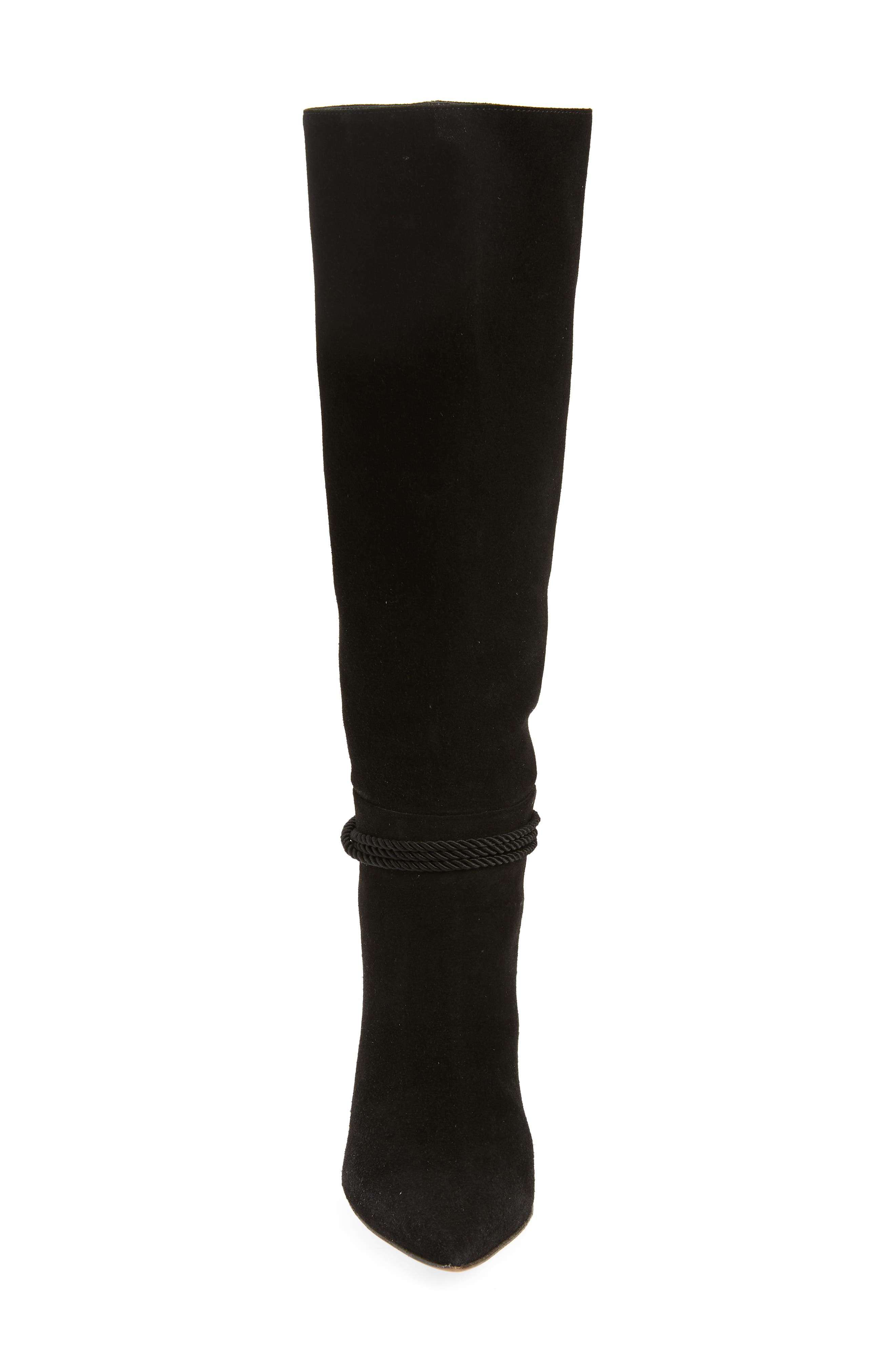 BEAUTIISOLES Lindsay Pointed Toe Knee High Boot, Alternate, color, Black Suede
