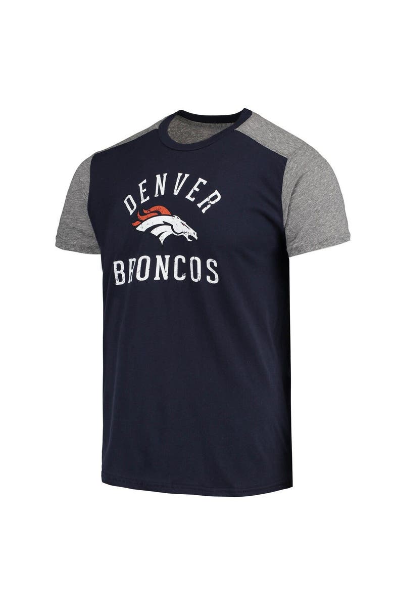 Majestic Threads Men's Majestic Threads Navy/Gray Denver Broncos Field Goal Slub T-Shirt, Alternate, color, Navy