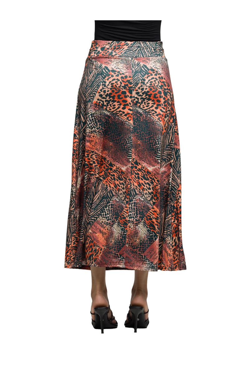 Animal Patchwork Print Maxi Skirt, Alternate, color, Brown Multi