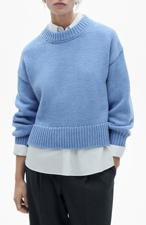 Mango Crop Sweater In Sky Blue
