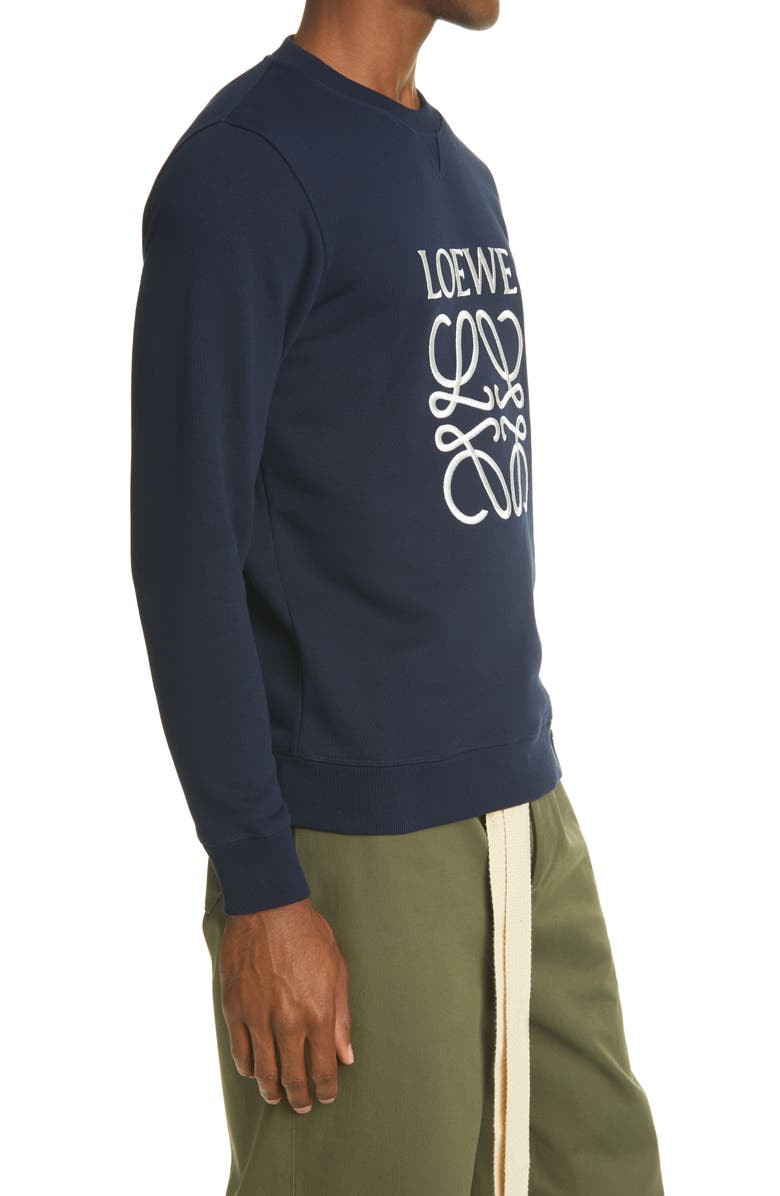 Loewe Embroidered Anagram Logo Cotton Sweatshirt, Alternate, color, 