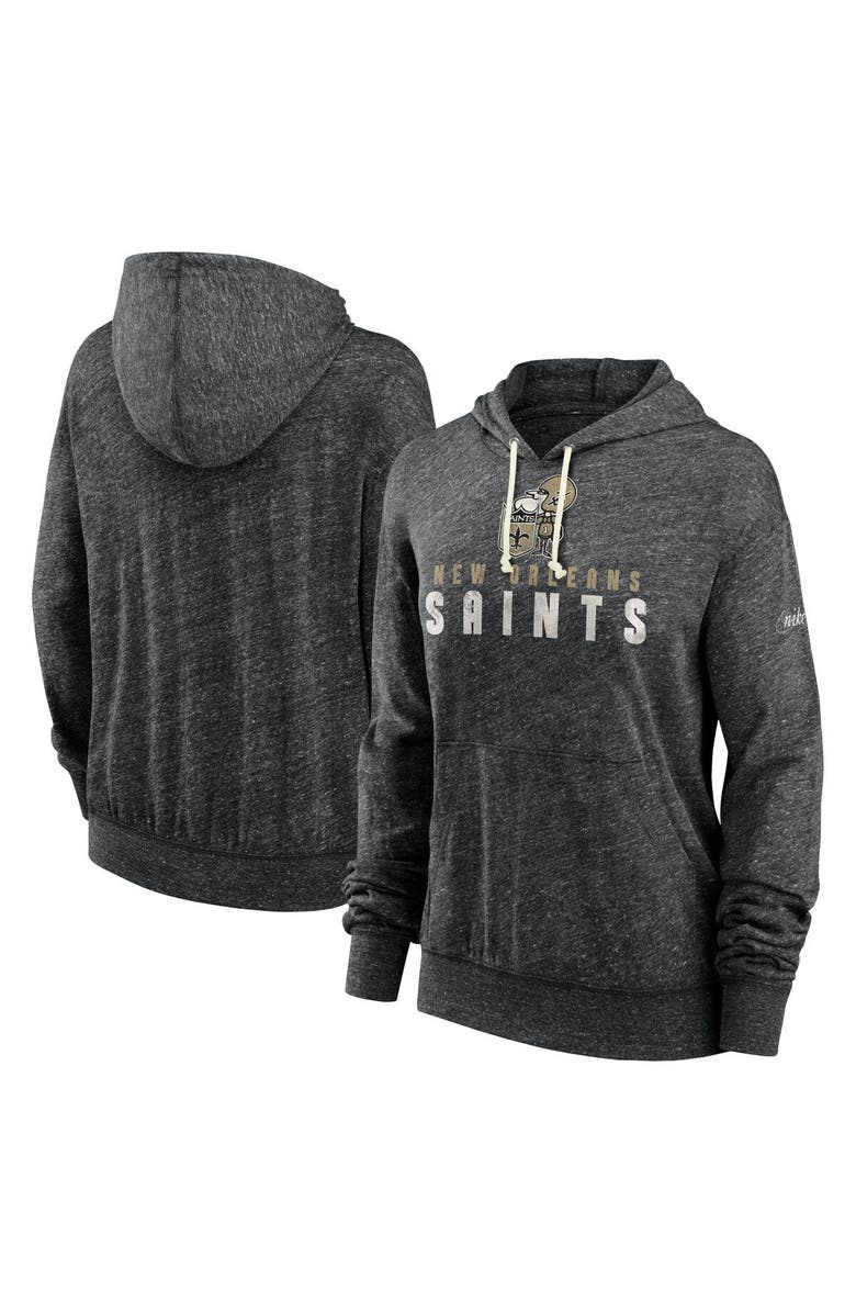 Nike Women's Nike Black New Orleans Saints Rewind Gym Vintage Pullover Hoodie, Main, color, Black