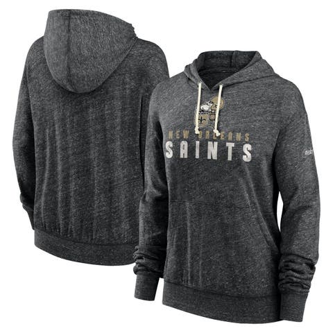 Women's Nike  Black New Orleans Saints Rewind Gym Vintage Pullover Hoodie