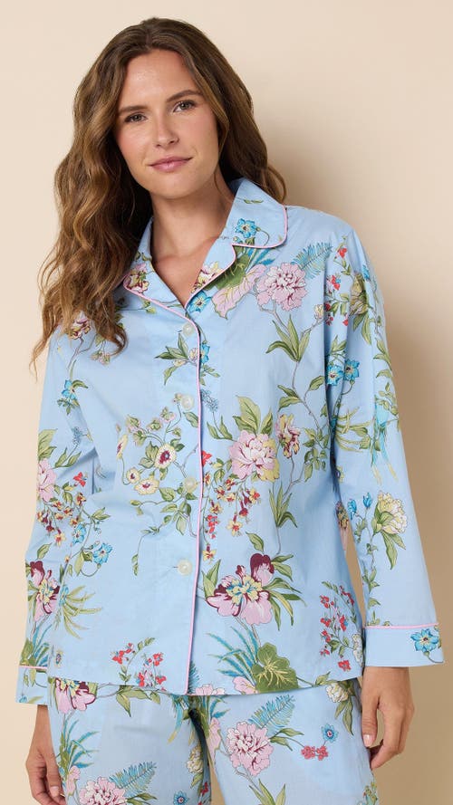 The Cat's Pajamas Luxe Pima Pajama Set In Blue