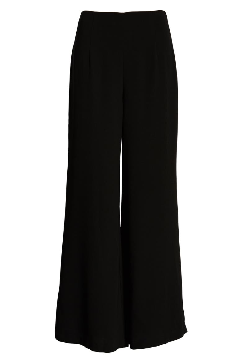 High Waist Wide Leg Pants, Alternate, color, BLACK