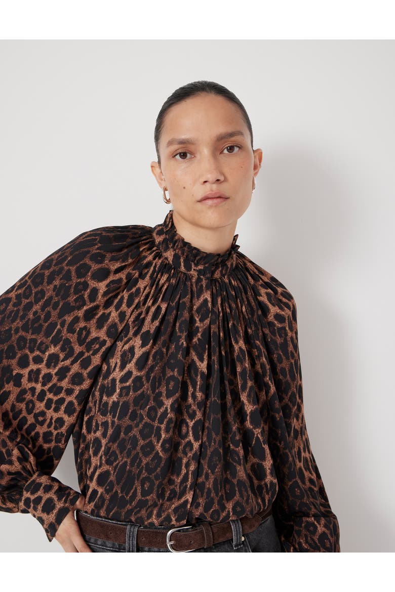 Fleur Floaty Chiffon Blouse, Alternate, color, Natural Leopard Brown