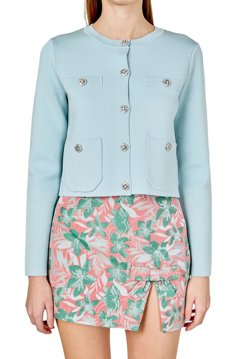 Rhinestone Cardigan, Main, color, POWDER BLUE