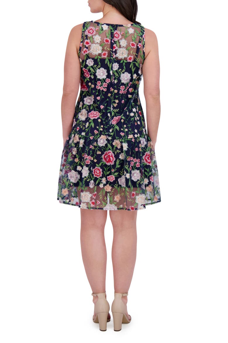 Tiered Ruffle Wrap Style Midi Dress, Alternate, color, NAVY MULTI