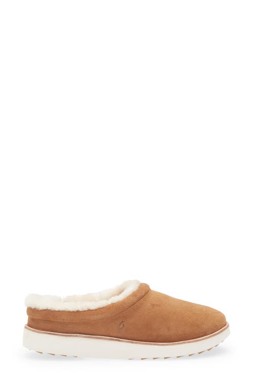 Olukai Mani Genuine Shearling Slipper In Brown