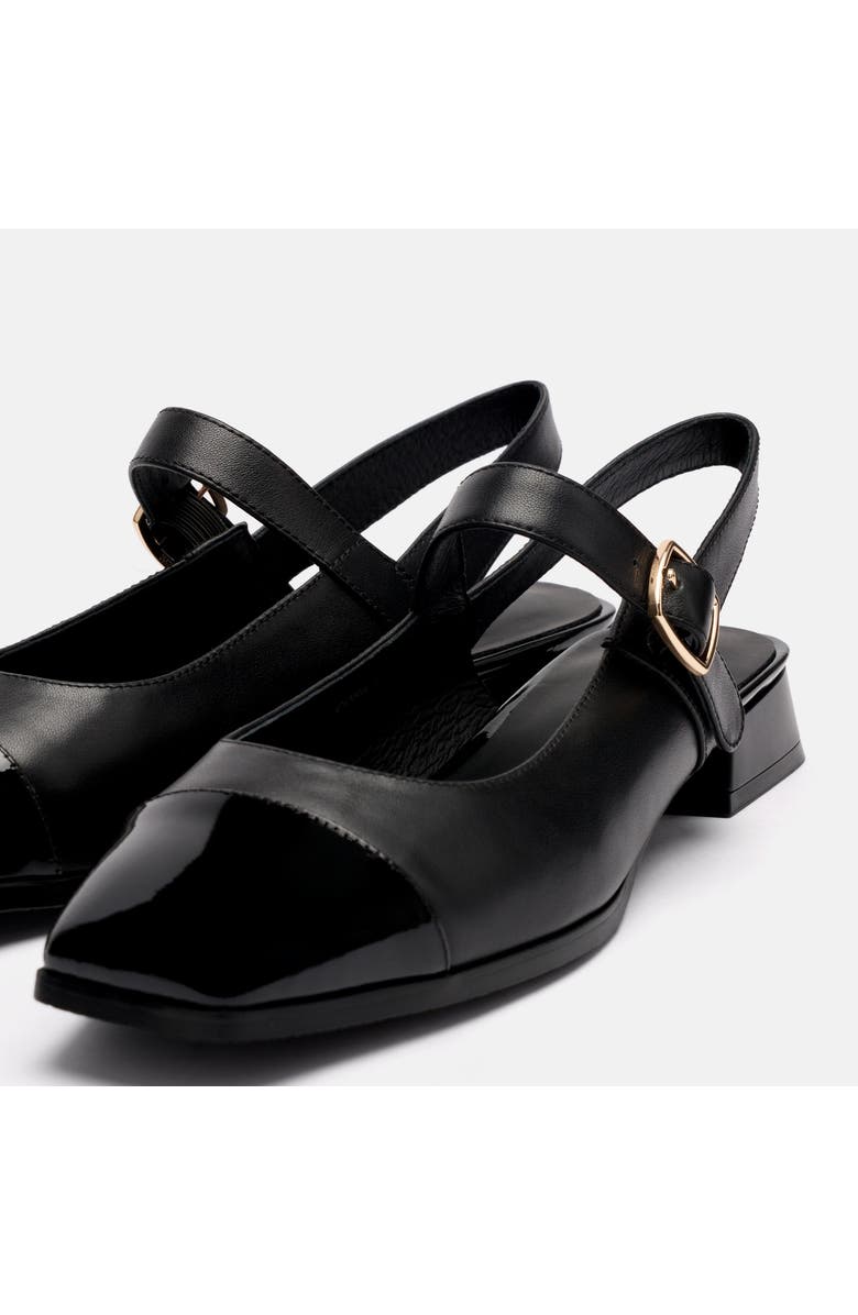 MARC NOLAN Cora Leather Mary Jane Lug Slingbacks, Alternate, color, Black