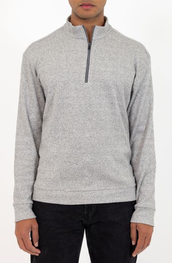 Pino By Pinoporte Men's Knit Quarter Zip Pullover In Grey