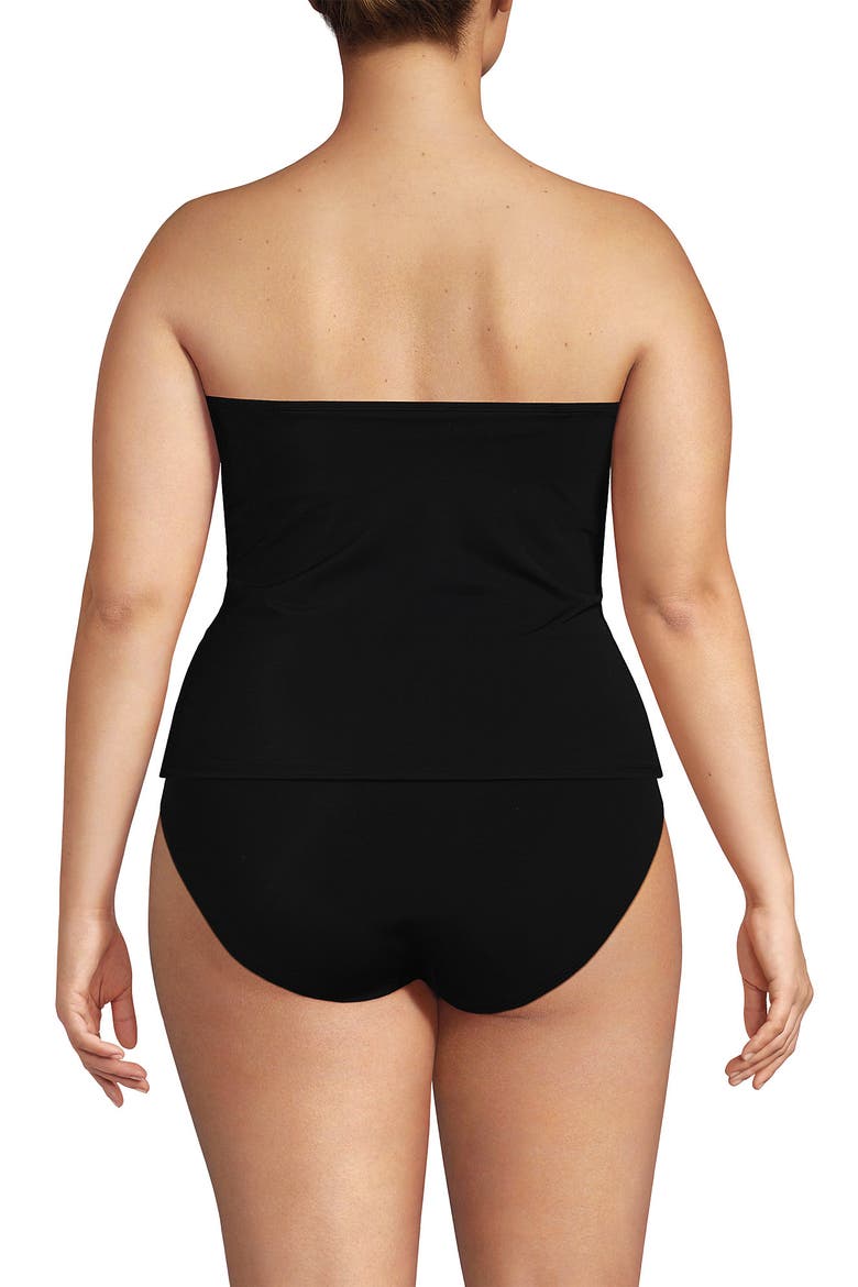 Plus Size Slender Suit U-Wire Bandeau Tankini Top, Alternate, color, Black