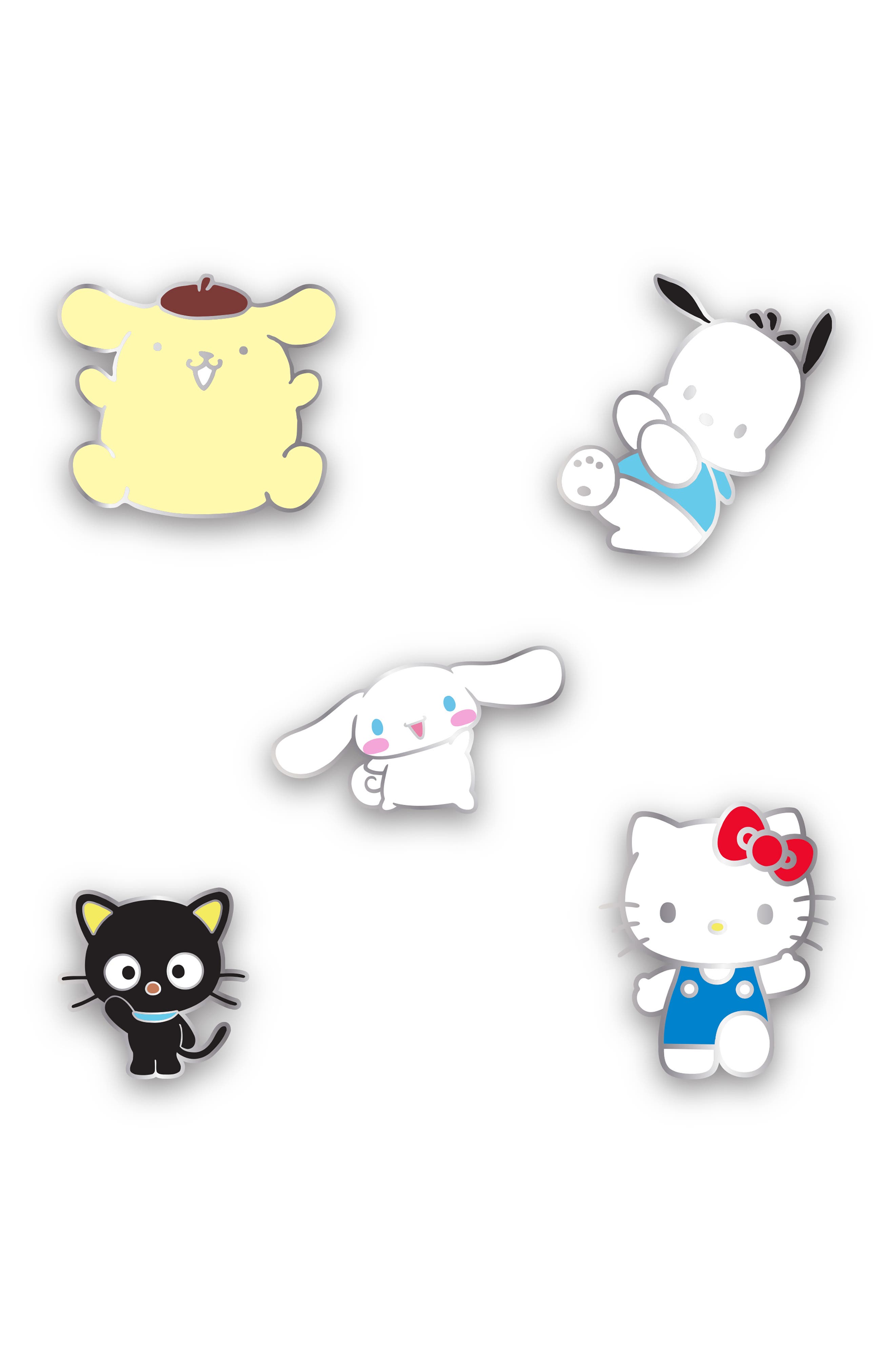 Sanrio Hello Kitty® & Friends 5-Pack Assorted Enamel Jibbitz™ Shoe Charms, Alternate, color, WHITE