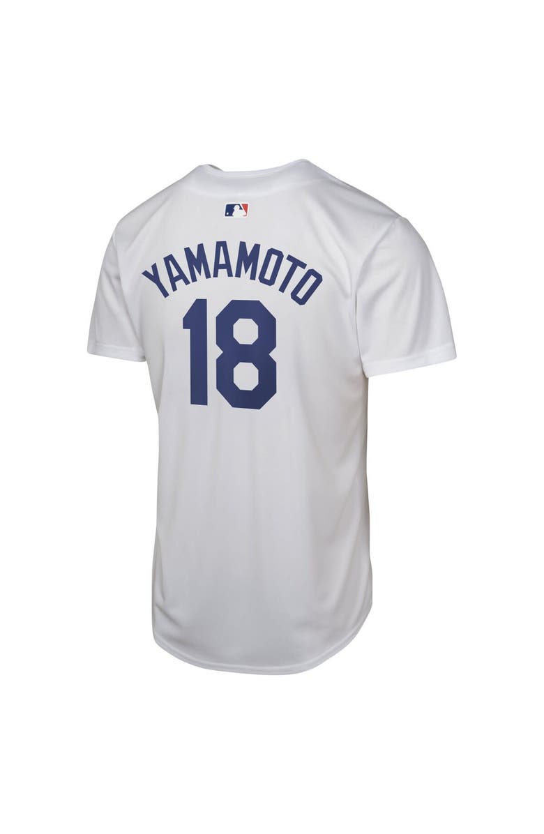 Nike Youth Nike Yoshinobu Yamamoto White Los Angeles Dodgers Home Replica Player Jersey, Alternate, color, 