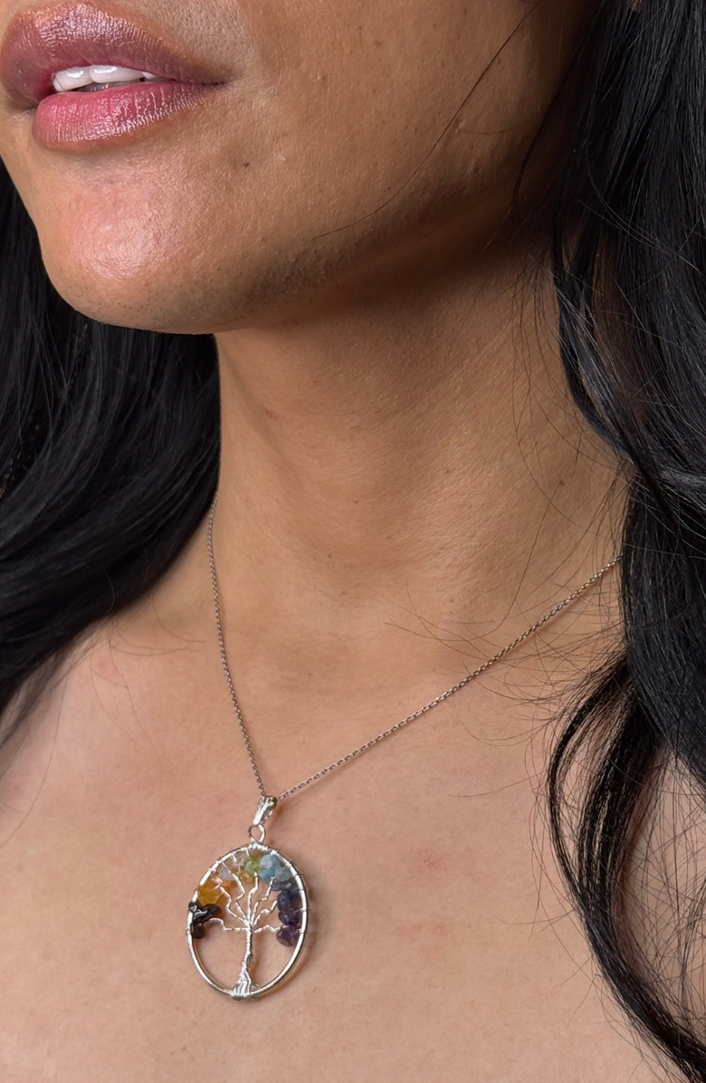 Humanist Beauty Tree of Life Gemstone Necklace, Alternate, color, 