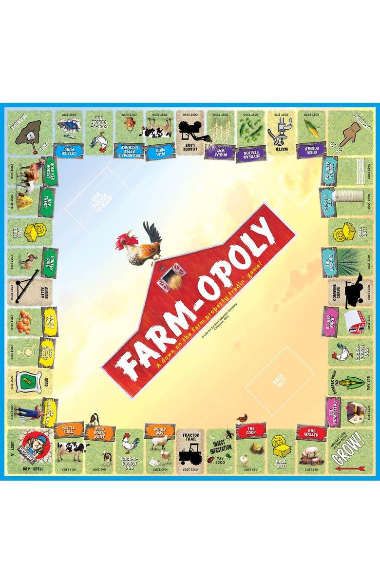 Late for the Sky Farmopoly Monopoly Board Game, Alternate, color, Multicolored